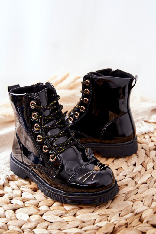 zahriať sa Pracovné členkové topánky so zipsami čierna Mousie