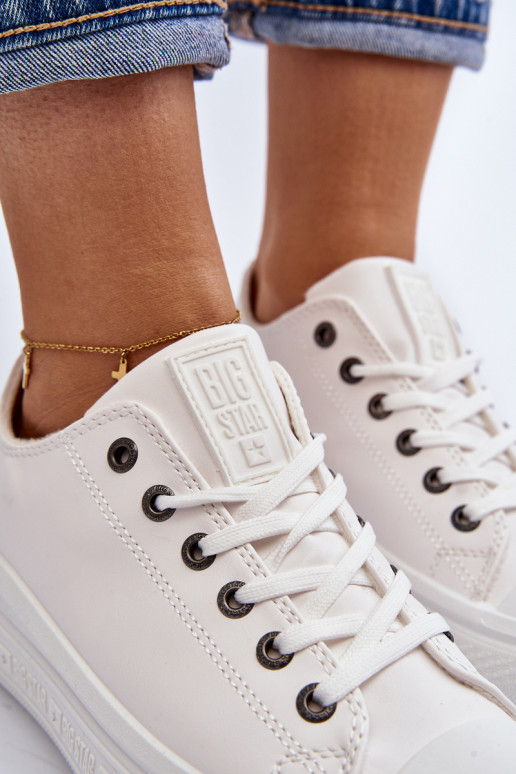 Nízka Bežná obuv zahriať sa biela farba Big Star MM274029