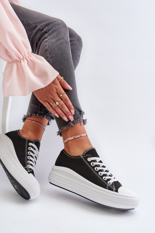 Bežná obuv s platformou čierna Amyete