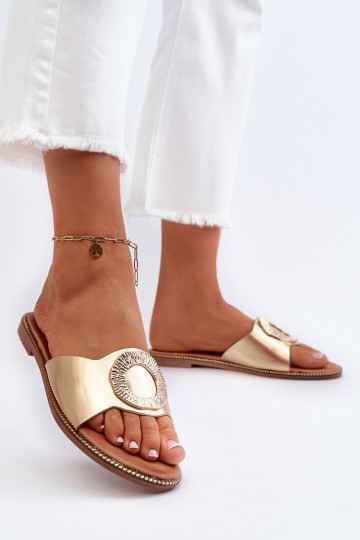 Dámske papuče s ozdobami zlatej farby Cilima 2