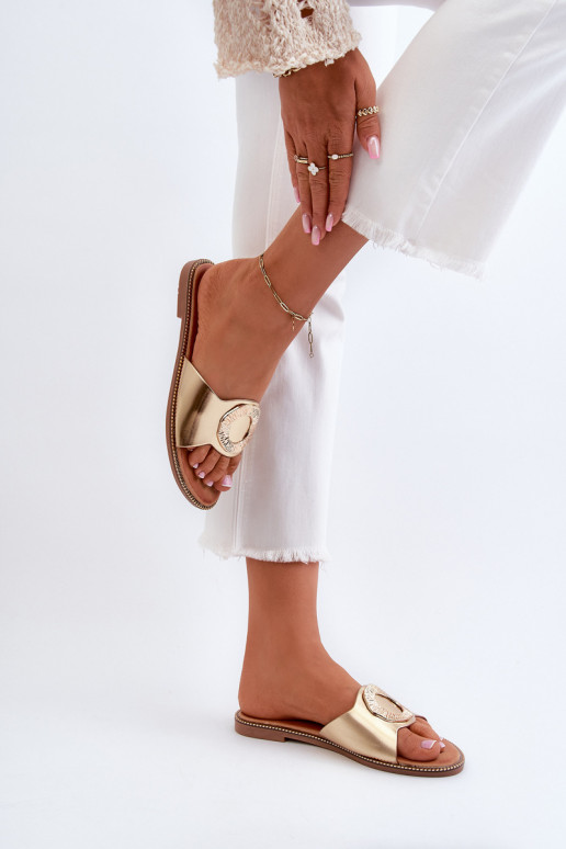 Dámske papuče s ozdobami zlatej farby Cilima