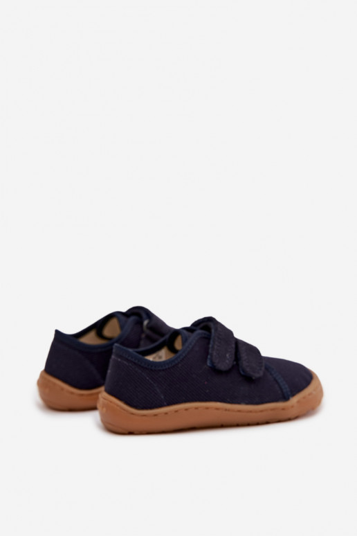 Papuče deti Barefoot Froddo Canvas G1700440-2 tmavomodrá