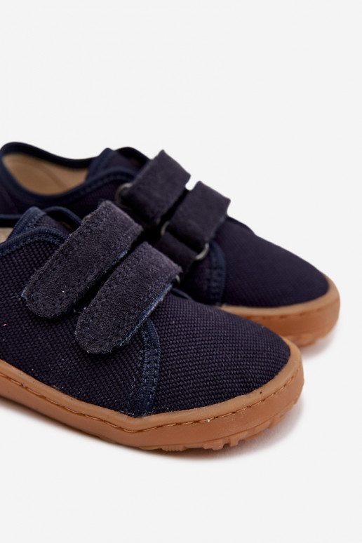 Papuče deti Barefoot Froddo Canvas G1700440-2 tmavomodrá