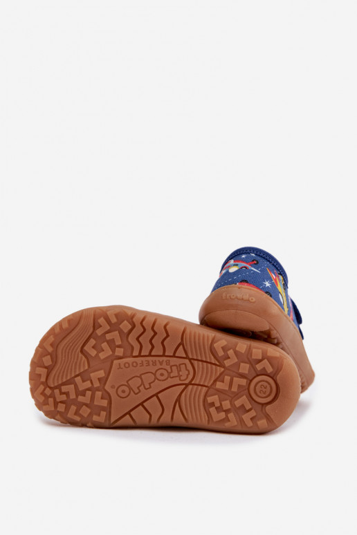 Papuče deti Barefoot Statki Kosmiczne Froddo Canvas G1700440-5 Modrá
