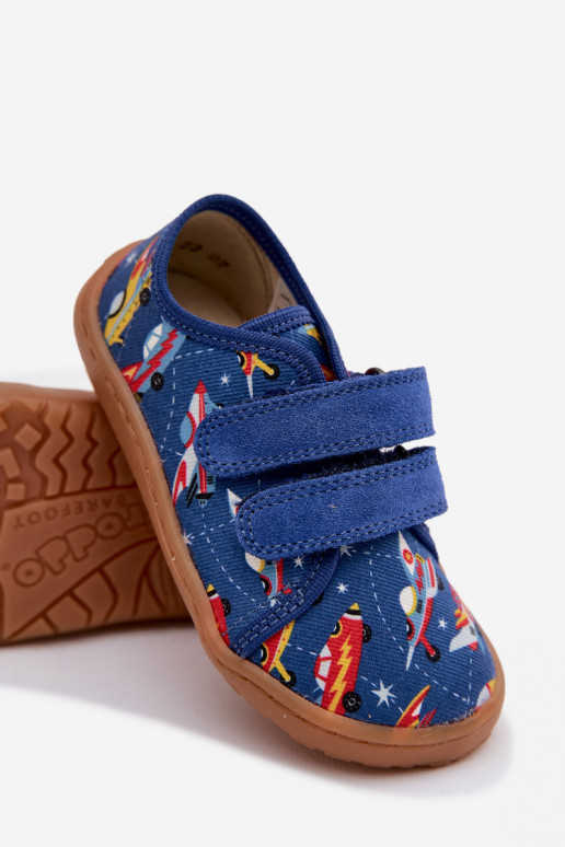 Papuče deti Barefoot Statki Kosmiczne Froddo Canvas G1700440-5 Modrá