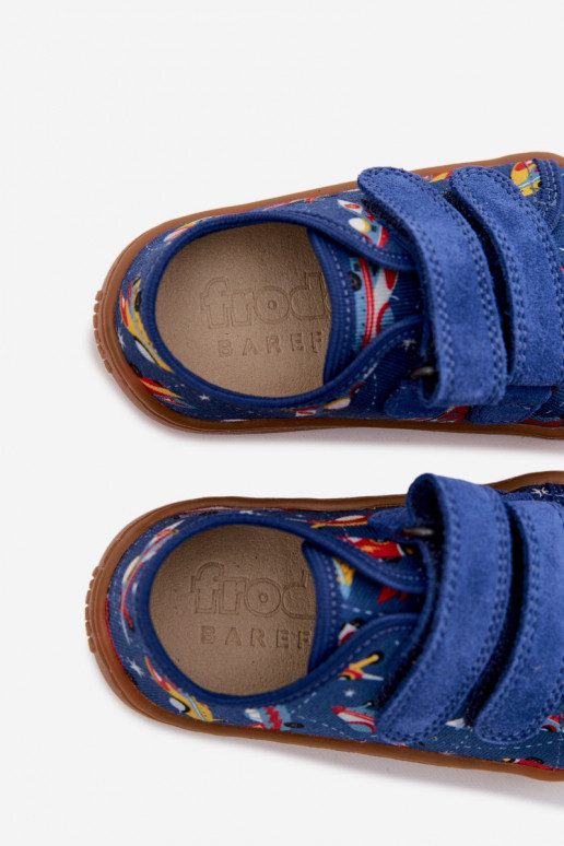 Papuče deti Barefoot Statki Kosmiczne Froddo Canvas G1700440-5 Modrá