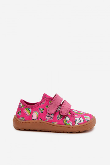 Detské šľapky Barefoot Froddo Canvas G1700440-10 ružovej farby 2