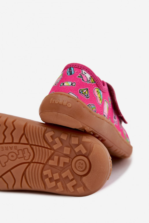 Papuče deti Barefoot Froddo Canvas G1700440-10 Ružová