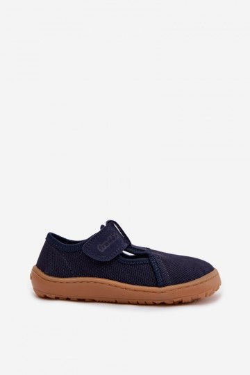 Detské šľapky s suchými zipsami Barefoot Froddo Canvas G1700439 tmavomodrej farby 2