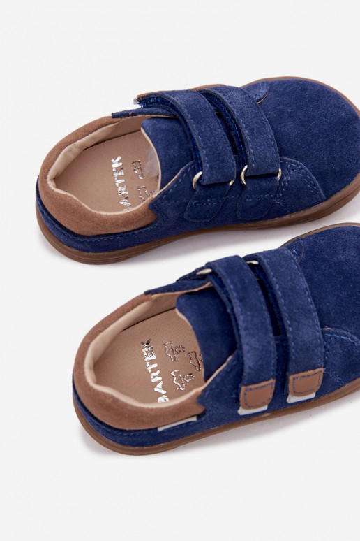 Kožené topánky Barefoot detiOdblaskami Bartek 8600366 tmavomodrá