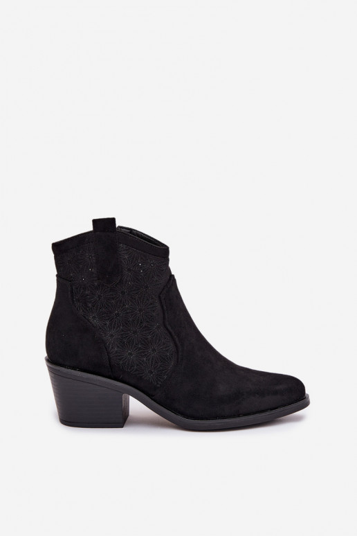 Prelamované čižmy Dámske s podpätkami S.Barski HY61-8013 čierna