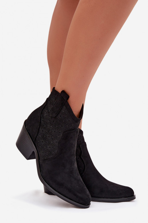 Prelamované čižmy Dámske s podpätkami S.Barski HY61-8013 čierna