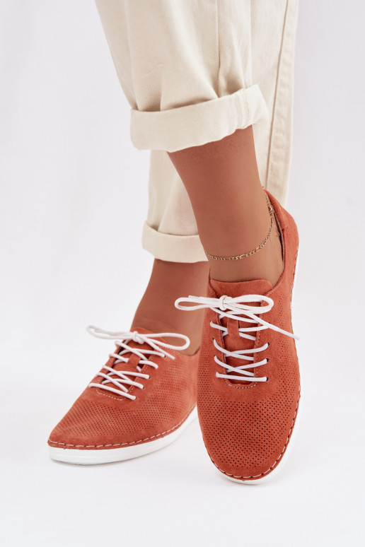 topánky DámskeZapnutéturalnego zo semišuu S.Barski LR61-7080 oranžová