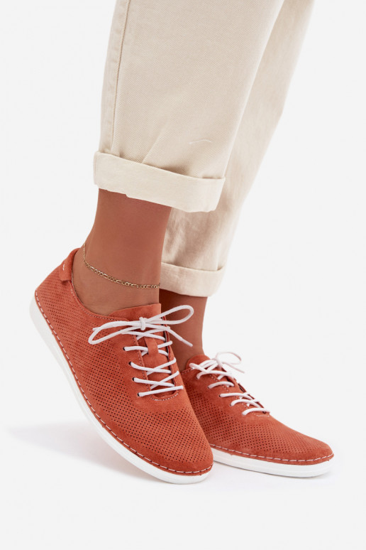 topánky DámskeZapnutéturalnego zo semišuu S.Barski LR61-7080 oranžová