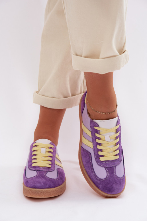 Kožené Tenisky model obuvi Dámske S.Barski LR61-7059 Fialová