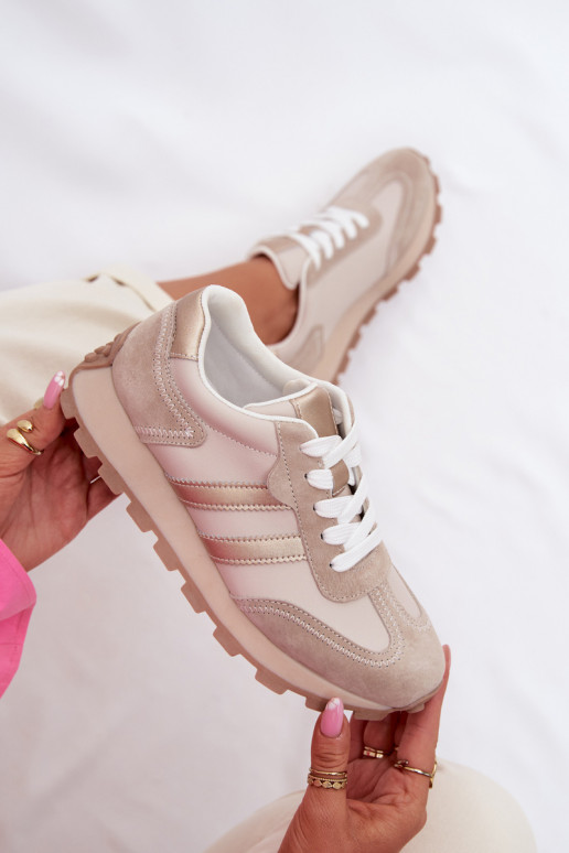 zo semišu Tenisky model obuvi Dámske s platformou S.Barski LR61-7097 béžová