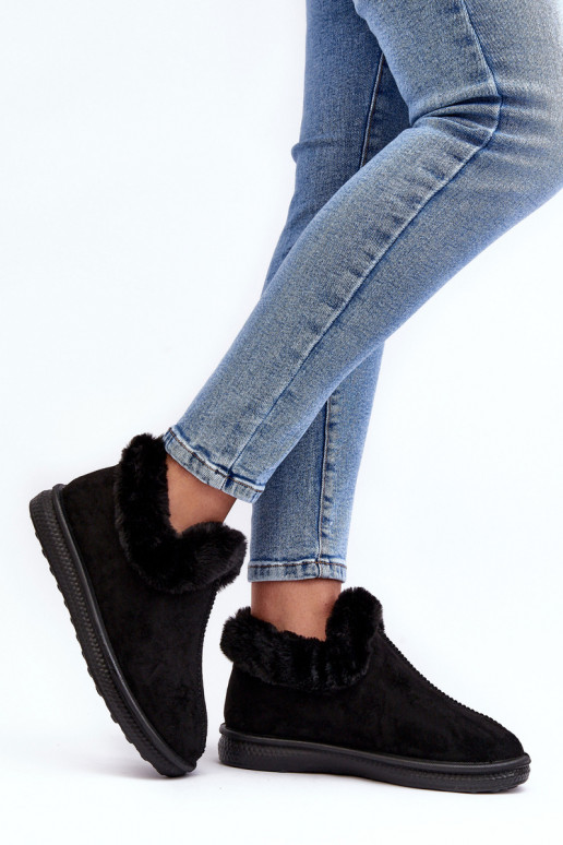 Nízka Snehule Dámske s kožušinou čierna Pilani