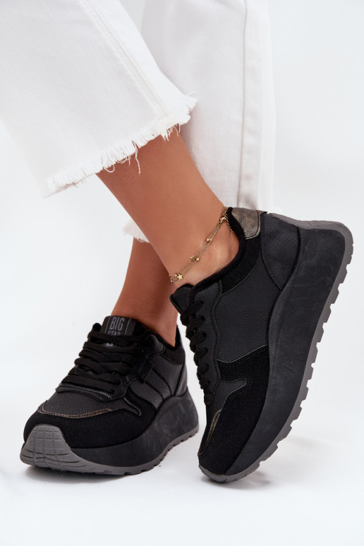 zahriať sa Tenisky model obuvi Dámske s platformou Big Star SS274007 HI-POLY SYSTEM čierna