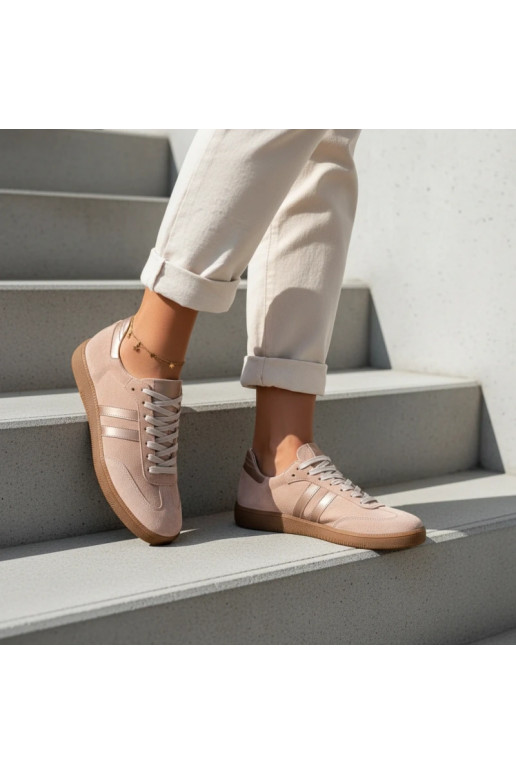 Zazoo N1068 nízke športové topánky pre ženy z umelej semišovej kože ružovej farby