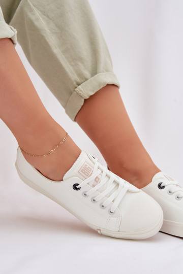Bežná obuv z eko kože Big Star TT274023 biela farba