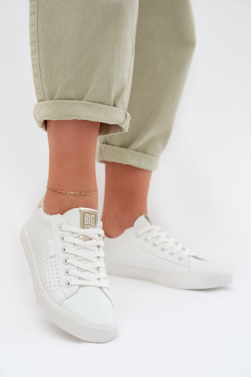 bežná obuv Tenisky Dámske Eko Kožené Big Star TT274020 biela farba