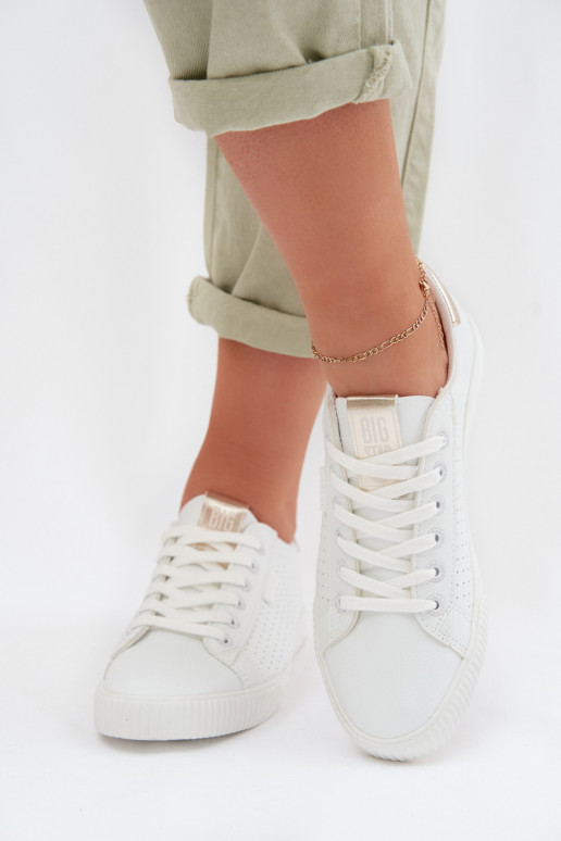 bežná obuv Tenisky Dámske Eko Kožené Big Star TT274020 biela farba