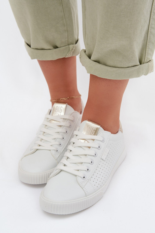 bežná obuv Tenisky Dámske Eko Kožené Big Star TT274020 biela farba