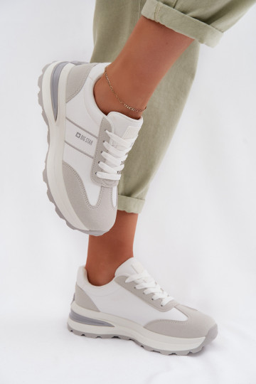 Tenisky model obuvi tenisky Dámske Big Star TT274879 HI-POLY SYSTEM biely-sivá