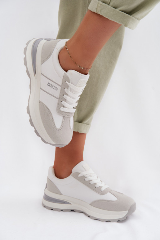 Tenisky model obuvi tenisky Dámske Big Star TT274879 HI-POLY SYSTEM biely-sivá