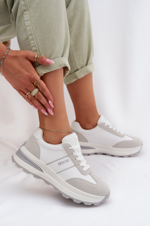 Tenisky model obuvi tenisky Dámske Big Star TT274879 HI-POLY SYSTEM biely-sivá