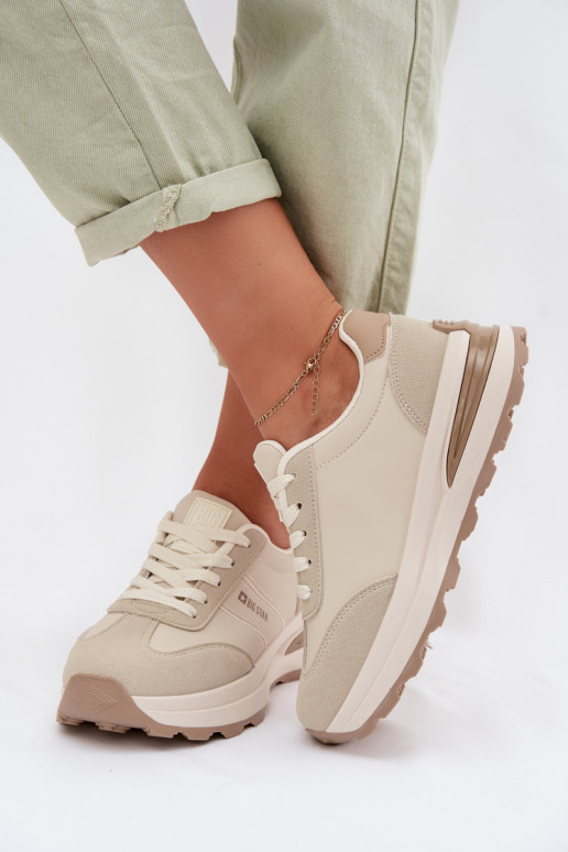 Tenisky model obuvi tenisky Dámske Big Star TT274876 HI-POLY SYSTEM béžová