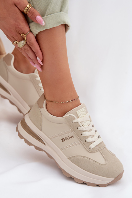 Tenisky model obuvi tenisky Dámske Big Star TT274876 HI-POLY SYSTEM béžová
