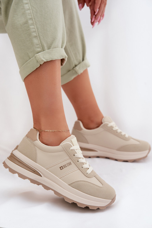 Tenisky model obuvi tenisky Dámske Big Star TT274876 HI-POLY SYSTEM béžová