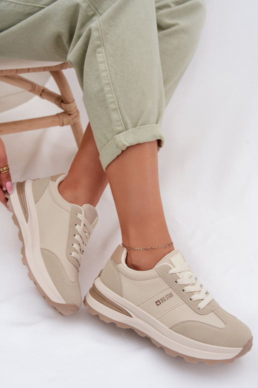 Tenisky model obuvi tenisky Dámske Big Star TT274876 HI-POLY SYSTEM béžová