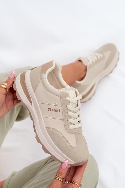 Tenisky model obuvi tenisky Dámske Big Star TT274876 HI-POLY SYSTEM béžová