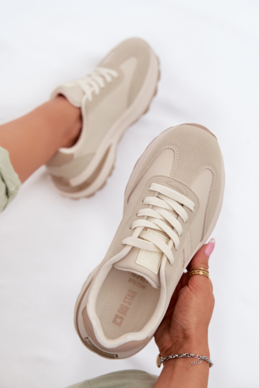 Tenisky model obuvi tenisky Dámske Big Star TT274876 HI-POLY SYSTEM béžová