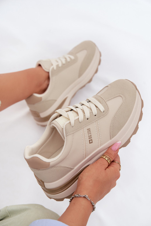 Tenisky model obuvi tenisky Dámske Big Star TT274876 HI-POLY SYSTEM béžová