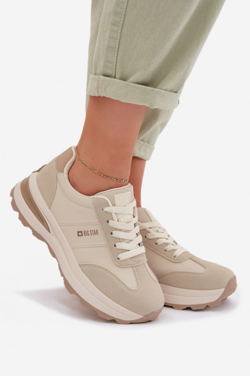 Tenisky model obuvi tenisky Dámske Big Star TT274876 HI-POLY SYSTEM béžová