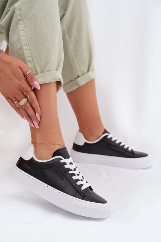 Tenisky model obuvi Dámske z eko kože Big Star TT274927 HI-POLY SYSTEM čierna