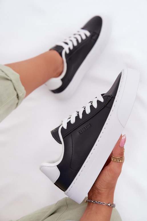 Tenisky model obuvi Dámske z eko kože Big Star TT274927 HI-POLY SYSTEM čierna