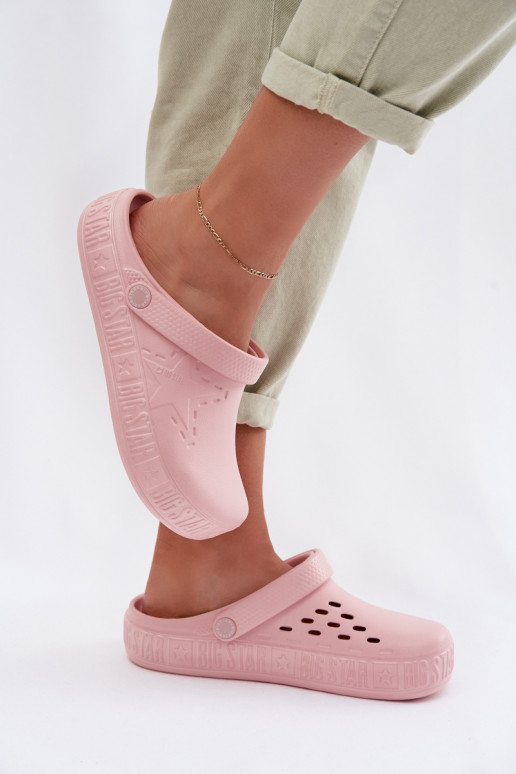 Papuče Dreváky Dámske Ľahké papuče Big Star TT274A080 Ružová