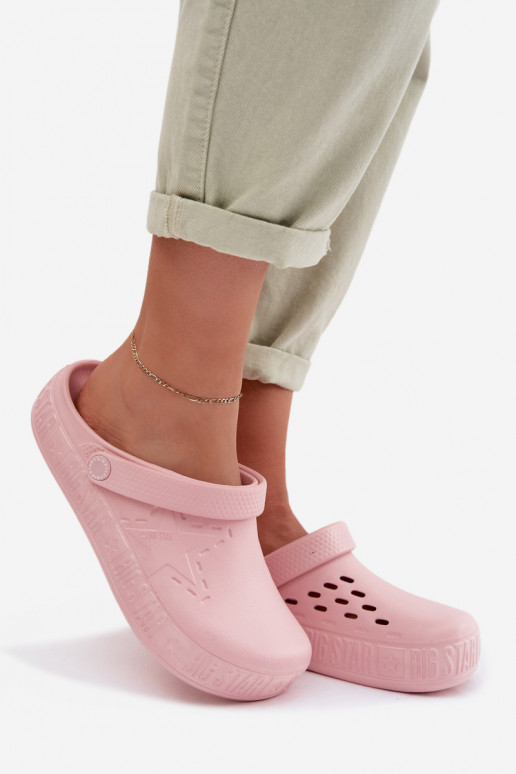 Papuče Dreváky Dámske Ľahké papuče Big Star TT274A080 Ružová