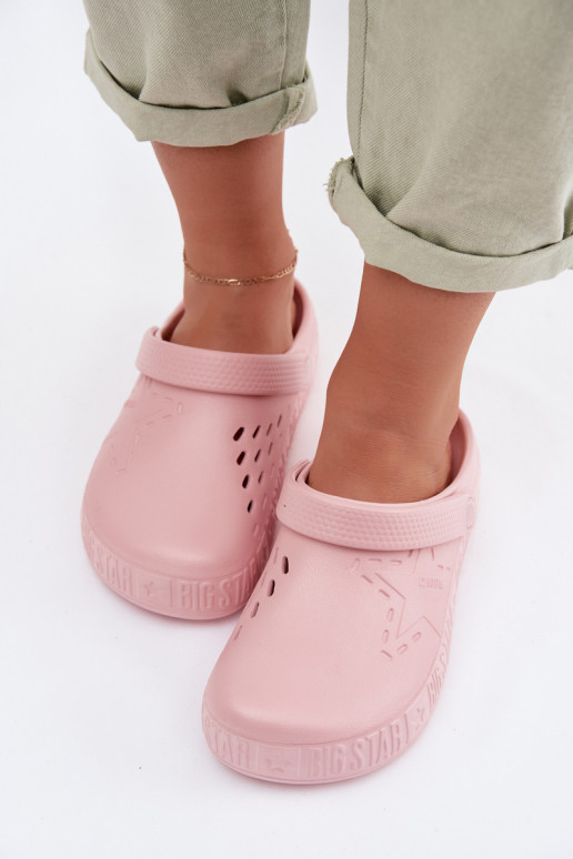 Papuče Dreváky Dámske Ľahké papuče Big Star TT274A080 Ružová