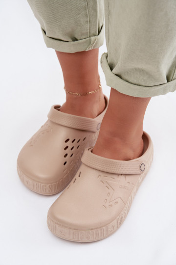 Papuče Dreváky Dámske Ľahké papuče Big Star TT274A083 béžová