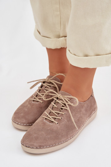 topánky DámskeZapnutéturalnego zo semišuu S.Barski LR61-7080 béžová