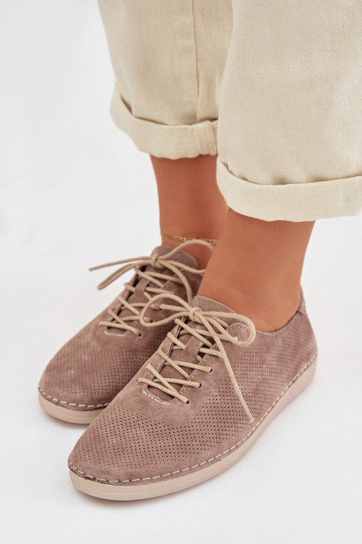 topánky DámskeZapnutéturalnego zo semišuu S.Barski LR61-7080 béžová