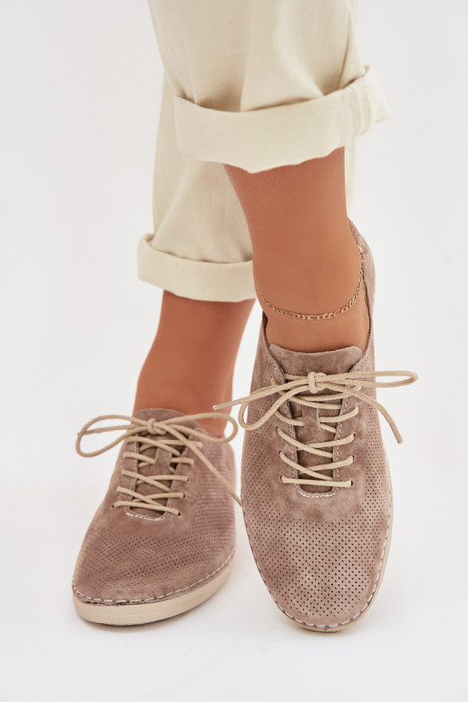 topánky DámskeZapnutéturalnego zo semišuu S.Barski LR61-7080 béžová