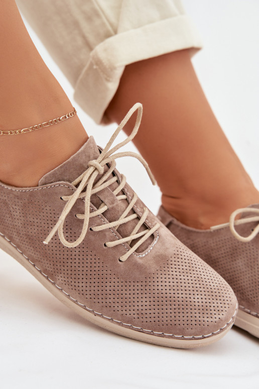 topánky DámskeZapnutéturalnego zo semišuu S.Barski LR61-7080 béžová