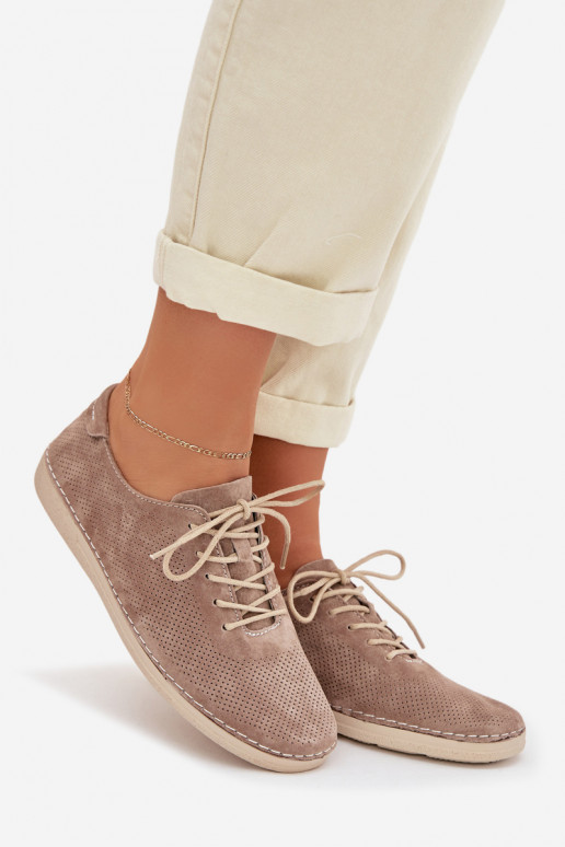 topánky DámskeZapnutéturalnego zo semišuu S.Barski LR61-7080 béžová