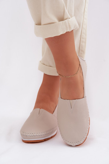 Kožené topánky Dámske S.Barski LR61-7051 béžová